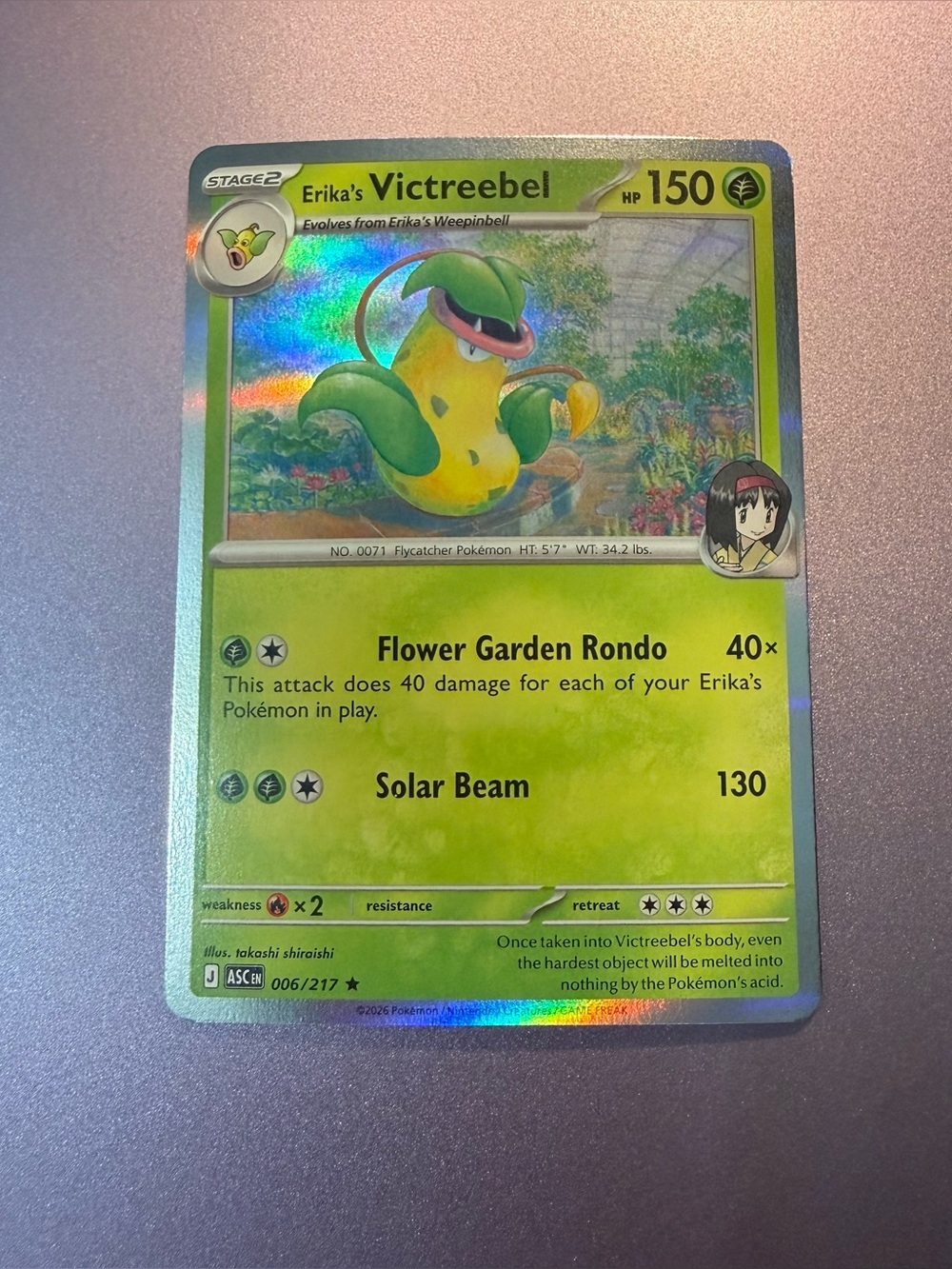 Pokemon TCG Erika’s Victreebel Holo 006/217